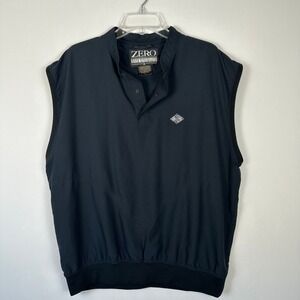Vintage‎ Zero Restriction Golf Vest Windbreaker Mens XL Black Pullover Outdoors
